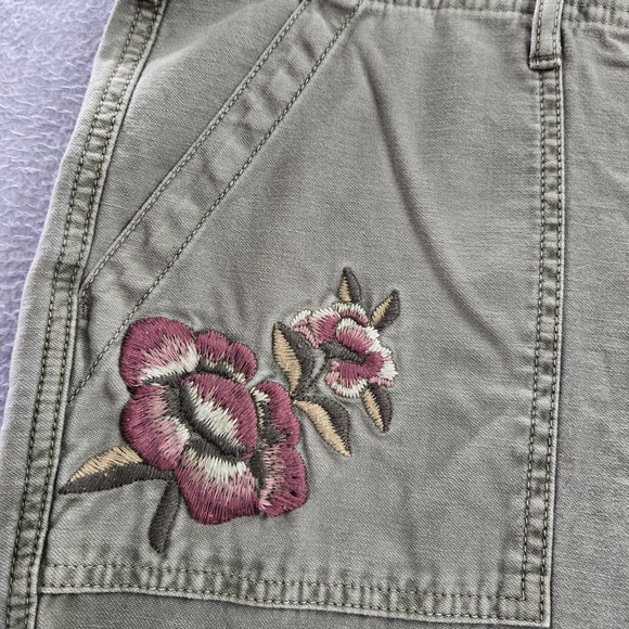 Abercrombie & Fitch Women Pants 30 10R Green Floral AMES LOW RISE Slim Boyfriend - Picture 8 of 13